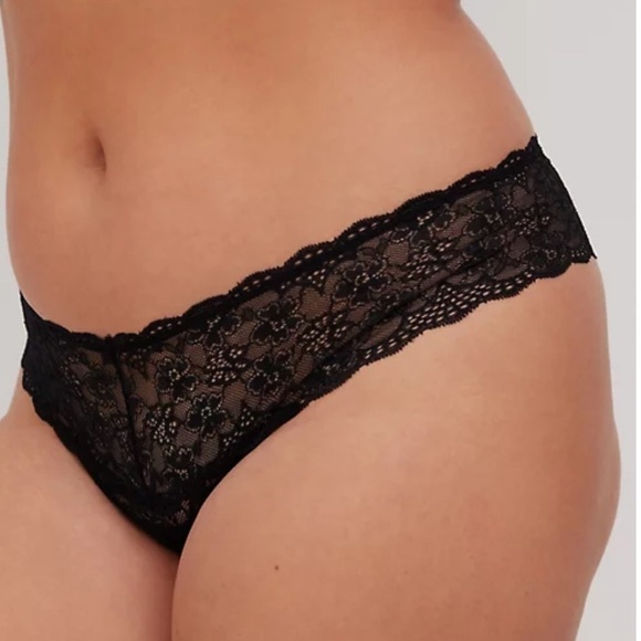 Torrid Curve Black Lace Mid Rise Thong Panties Size 1X Bundle New - Picture 1 of 8